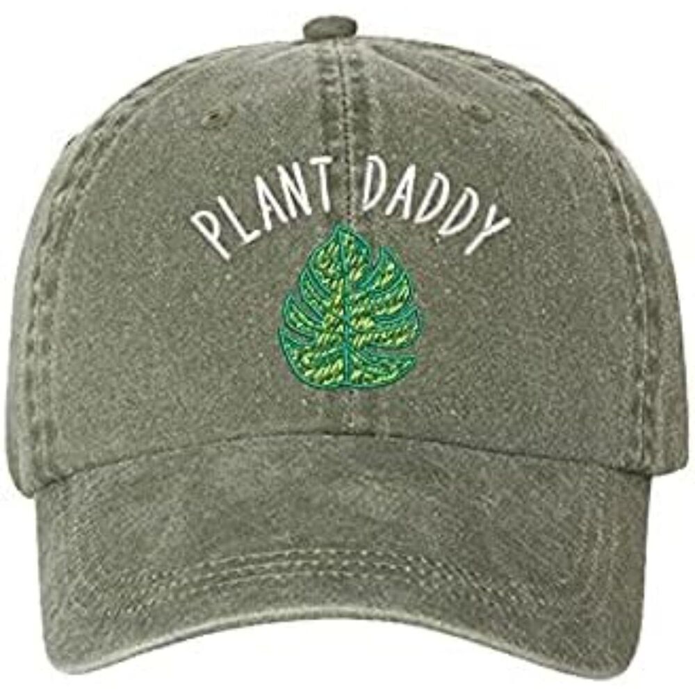 Unisex Olive 100% Cotton Plant Daddy Embroidered Adjustable Classic Baseball Cap